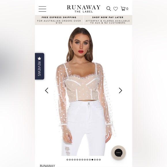 Runaway the Label Chloe Top, White, Small - Picture 3 of 8